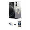 MARSİLYAN™- iPhone 11 Kılıf Eksen Minimal Özel Seri - Siyah 34D Hayalet Izgaralı Cam + Lacivert Pers Alüminyum Kamera Lens