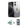 MARSİLYAN™- iPhone 11 Kılıf Eksen Minimal Özel Seri - Siyah 34D Hayalet Izgaralı Cam + Raze Metal Kamera Lens - MI