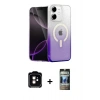 MARSİLYAN™- iPhone 11 Kılıf Eksen Minimal Özel Seri - Siyah 34D Hayalet Izgaralı Cam + PVD Metal Kamera Lens - TU