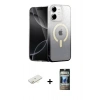 MARSİLYAN™- iPhone 11 Kılıf Eksen Minimal Özel Seri - Siyah 34D Hayalet Izgaralı Cam + Renkli Kamera Lens Koruma Cam - SI