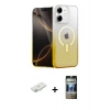 MARSİLYAN™- iPhone 11 Kılıf Eksen Minimal Özel Seri - Siyah 34D Hayalet Izgaralı Cam + Renkli Kamera Lens Koruma Cam - SI