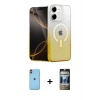 MARSİLYAN™- iPhone 11 Kılıf Eksen Minimal Özel Seri - Siyah 34D Hayalet Izgaralı Cam + Neon Fosforlu Kamera Lens - TU