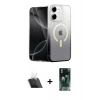 MARSİLYAN™- iPhone 11 Kılıf Eksen Minimal Özel Seri - Siyah 360 Mat Full Body Arka Koruyucu + Kamera Lens Koruma Cam - SF