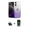MARSİLYAN™- iPhone 11 Kılıf Eksen Minimal Özel Seri - Siyah 360 Mat Full Body Arka Koruyucu + Kamera Lens Koruma Cam - SF