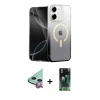 MARSİLYAN™- iPhone 11 Kılıf Eksen Minimal Özel Seri - Siyah 360 Mat Full Body Arka Koruyucu + Raze Metal Kamera Lens - KI