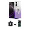 MARSİLYAN™- iPhone 11 Kılıf Eksen Minimal Özel Seri - Siyah 360 Mat Full Body Arka Koruyucu + PVD Metal Kamera Lens - SH