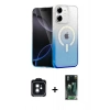 MARSİLYAN™- iPhone 11 Kılıf Eksen Minimal Özel Seri - Siyah 360 Mat Full Body Arka Koruyucu + PVD Metal Kamera Lens - SH