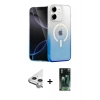 MARSİLYAN™- iPhone 11 Kılıf Eksen Minimal Özel Seri - Siyah 360 Mat Full Body Arka Koruyucu + Raze Metal Kamera Lens - GS