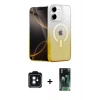 MARSİLYAN™- iPhone 11 Kılıf Eksen Minimal Özel Seri - Siyah 360 Mat Full Body Arka Koruyucu + Siyah PVD Metal Kamera Lens