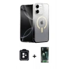 MARSİLYAN™- iPhone 11 Kılıf Eksen Minimal Özel Seri - Siyah 360 Mat Full Body Arka Koruyucu + Siyah PVD Metal Kamera Lens