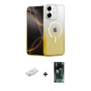 MARSİLYAN™- iPhone 11 Kılıf Eksen Minimal Özel Seri - Siyah 360 Mat Full Body Arka Koruyucu + Renkli Kamera Lens Koruma Cam - YL