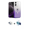 MARSİLYAN™- iPhone 11 Kılıf Eksen Minimal Özel Seri - Siyah 3D Antistatik Cam Ekran Koruyucu + Pers Alüminyum Kamera Lens - LT