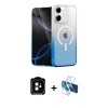 MARSİLYAN™- iPhone 11 Kılıf Eksen Minimal Özel Seri - Siyah 3D Antistatik Cam Ekran Koruyucu + PVD Metal Kamera Lens - TU