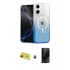 MARSİLYAN™- iPhone 11 Kılıf Eksen Minimal Özel Seri - Siyah 3D Antistatik Hayalet Cam Ekran Koruyucu + Rainbow Kamera Lens Koruma Cam - KI