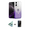 MARSİLYAN™- iPhone 11 Kılıf Eksen Minimal Özel Seri - Siyah 3D Antistatik Hayalet Cam Ekran Koruyucu + Mavi Raze Metal Kamera Lens