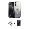 MARSİLYAN™- iPhone 11 Kılıf Eksen Minimal Özel Seri - Siyah 3D Antistatik Hayalet Cam Ekran Koruyucu + Raze Metal Kamera Lens - GS
