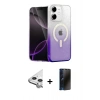 MARSİLYAN™- iPhone 11 Kılıf Eksen Minimal Özel Seri - Siyah 3D Antistatik Hayalet Cam Ekran Koruyucu + Raze Metal Kamera Lens - GS