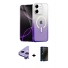 MARSİLYAN™- iPhone 11 Kılıf Eksen Minimal Özel Seri - Siyah 3D Antistatik Hayalet Cam Ekran Koruyucu + Raze Metal Kamera Lens - MR