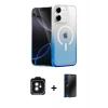 MARSİLYAN™- iPhone 11 Kılıf Eksen Minimal Özel Seri - Siyah 3D Antistatik Hayalet Cam Ekran Koruyucu + PVD Metal Kamera Lens - SH