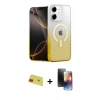 MARSİLYAN™- iPhone 11 Kılıf Eksen Minimal Özel Seri - Siyah 3D Antistatik Mat Seramik Nano Ekran Koruyucu + Rainbow Kamera Lens Koruma Cam - KI