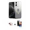 MARSİLYAN™- iPhone 11 Kılıf Eksen Minimal Özel Seri - Siyah 3D Antistatik Mat Seramik Nano Ekran Koruyucu + Pers Alüminyum Kamera Lens - KI