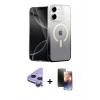 MARSİLYAN™- iPhone 11 Kılıf Eksen Minimal Özel Seri - Siyah 3D Antistatik Mat Seramik Nano Ekran Koruyucu + Raze Metal Kamera Lens - MR