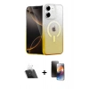 MARSİLYAN™- iPhone 11 Kılıf Eksen Minimal Özel Seri - Siyah 3D Antistatik Mat Seramik Nano Ekran Koruyucu + Şeffaf Kamera Lens Koruma Cam