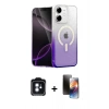 MARSİLYAN™- iPhone 11 Kılıf Eksen Minimal Özel Seri - Siyah 3D Antistatik Mat Seramik Nano Ekran Koruyucu + PVD Metal Kamera Lens - MI