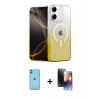 MARSİLYAN™- iPhone 11 Kılıf Eksen Minimal Özel Seri - Siyah 3D Antistatik Mat Seramik Nano Ekran Koruyucu + Neon Fosforlu Kamera Lens - YL