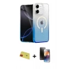 MARSİLYAN™- iPhone 11 Kılıf Eksen Minimal Özel Seri - Siyah 3D Antistatik Mat Seramik Nano Ekran Koruyucu + Rainbow Kamera Lens Koruma Cam - KI
