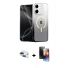 MARSİLYAN™- iPhone 11 Kılıf Eksen Minimal Özel Seri - Siyah 3D Antistatik Mat Seramik Nano Ekran Koruyucu + Pers Alüminyum Kamera Lens - LT