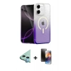 MARSİLYAN™- iPhone 11 Kılıf Eksen Minimal Özel Seri - Siyah 3D Antistatik Mat Seramik Nano Ekran Koruyucu + Mavi Raze Metal Kamera Lens