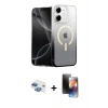 MARSİLYAN™- iPhone 11 Kılıf Eksen Minimal Özel Seri - Siyah 3D Antistatik Mat Seramik Nano Ekran Koruyucu + Pers Alüminyum Kamera Lens - GI