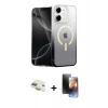 MARSİLYAN™- iPhone 11 Kılıf Eksen Minimal Özel Seri - Siyah 3D Antistatik Mat Seramik Nano Ekran Koruyucu + Pers Alüminyum Kamera Lens - GD