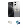MARSİLYAN™- iPhone 11 Kılıf Eksen Minimal Özel Seri - Siyah 3D Antistatik Seramik Nano Ekran Koruyucu + Pers Alüminyum Kamera Lens - GD