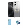 MARSİLYAN™- iPhone 11 Kılıf Eksen Minimal Özel Seri - Siyah 3D Antistatik Seramik Nano Ekran Koruyucu + Neon Fosforlu Kamera Lens - YL
