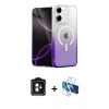 MARSİLYAN™- iPhone 11 Kılıf Eksen Minimal Özel Seri - Siyah 3D Antistatik Seramik Nano Ekran Koruyucu + PVD Metal Kamera Lens - MI