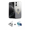 MARSİLYAN™- iPhone 11 Kılıf Eksen Minimal Özel Seri - Siyah 3D Antistatik Seramik Nano Ekran Koruyucu + Raze Metal Kamera Lens - GS