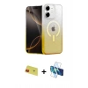 MARSİLYAN™- iPhone 11 Kılıf Eksen Minimal Özel Seri - Siyah 3D Antistatik Seramik Nano Ekran Koruyucu + Rainbow Kamera Lens Koruma Cam - KI