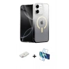 MARSİLYAN™- iPhone 11 Kılıf Eksen Minimal Özel Seri - Siyah 3D Antistatik Seramik Nano Ekran Koruyucu + Renkli Kamera Lens Koruma Cam - PE