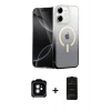 MARSİLYAN™- iPhone 11 Kılıf Eksen Minimal Özel Seri - Siyah 6D Antistatik Mat Seramik Hayalet Nano Ekran Koruyucu + PVD Metal Kamera Lens - TU