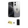 MARSİLYAN™- iPhone 11 Kılıf Eksen Minimal Özel Seri - Siyah 6D Antistatik Mat Seramik Hayalet Nano Ekran Koruyucu + Rainbow Kamera Lens Koruma Cam - KI