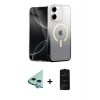 MARSİLYAN™- iPhone 11 Kılıf Eksen Minimal Özel Seri - Siyah 6D Antistatik Mat Seramik Hayalet Nano Ekran Koruyucu + Raze Metal Kamera Lens - MI