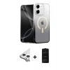 MARSİLYAN™- iPhone 11 Kılıf Eksen Minimal Özel Seri - Siyah 6D Antistatik Mat Seramik Hayalet Nano Ekran Koruyucu + Raze Metal Kamera Lens - GS