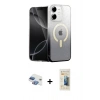 MARSİLYAN™- iPhone 11 Kılıf Eksen Minimal Özel Seri - Siyah 6D Mat Seramik Hayalet Nano Ekran Koruyucu + Pers Alüminyum Kamera Lens - GI