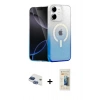 MARSİLYAN™- iPhone 11 Kılıf Eksen Minimal Özel Seri - Siyah 6D Mat Seramik Hayalet Nano Ekran Koruyucu + Lacivert Pers Alüminyum Kamera Lens