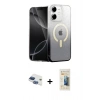 MARSİLYAN™- iPhone 11 Kılıf Eksen Minimal Özel Seri - Siyah 6D Mat Seramik Hayalet Nano Ekran Koruyucu + Lacivert Pers Alüminyum Kamera Lens
