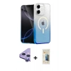 MARSİLYAN™- iPhone 11 Kılıf Eksen Minimal Özel Seri - Siyah 6D Mat Seramik Hayalet Nano Ekran Koruyucu + Mor Raze Metal Kamera Lens