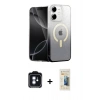 MARSİLYAN™- iPhone 11 Kılıf Eksen Minimal Özel Seri - Siyah 6D Mat Seramik Hayalet Nano Ekran Koruyucu + PVD Metal Kamera Lens - MI