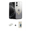 MARSİLYAN™- iPhone 11 Kılıf Eksen Minimal Özel Seri - Siyah 6D Mat Seramik Hayalet Nano Ekran Koruyucu + Renkli Kamera Lens Koruma Cam - SI